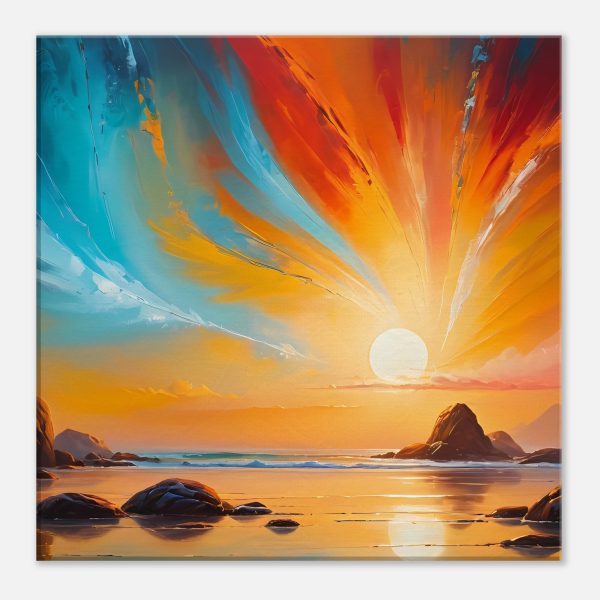 Ocean Symphony at Sunset – Canvas Artwork for Tranquil Ambiance 3
