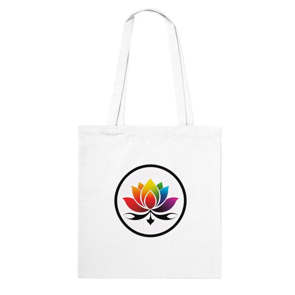 Lotus Spectrum: A Vibrant Emblem on a Tote Bag