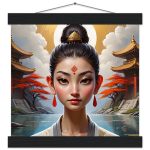Tranquil Oasis: Mystical Temple Garden Poster & Hanger 7
