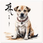 Zen Dog: A Meditation Master in Japanese Art
