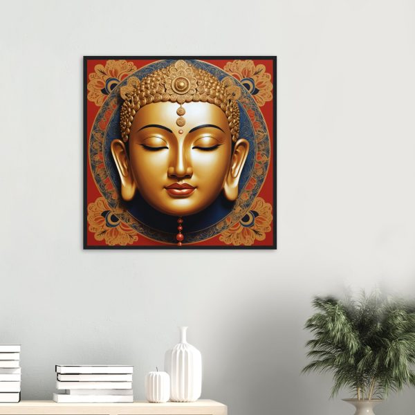 Golden Serenity: Zen Buddha Mask Poster 6