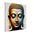 Golden Tranquility: Buddha Head Canvas Elegance 32