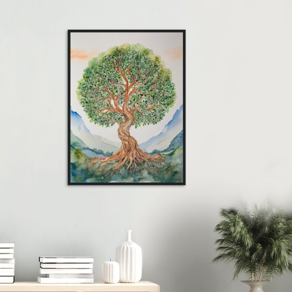 Tranquil Tree in Watercolour Wall Art 6
