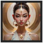 Gilded Elegance: Framed Zen Portrait of the Golden Goddess 5