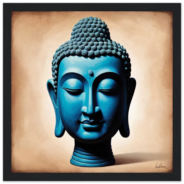 Blue Tranquillity: Buddha Head Elegance for Your Space 11