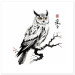 Harmony in Monochrome: Exploring the Allure of the Zen Owl Print