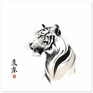 Unveiling the Harmonious Aura of the Zen Tiger Wall Art