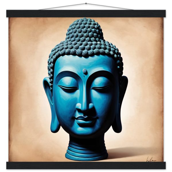 Blue Tranquillity: Buddha Head Elegance for Your Space 15