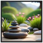Zen Garden Beauty: Premium Wooden Framed Poster 5