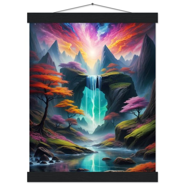 Ethereal Cascades: Zen Harmony Poster with Hanger 3