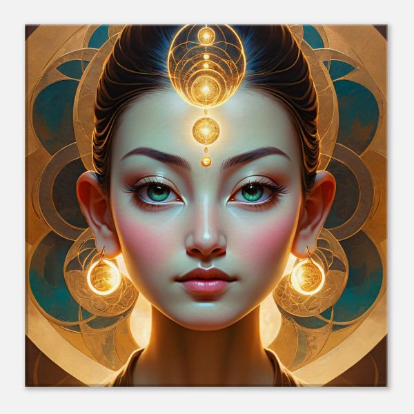 Radiant Golden Goddess Canvas Art: Elegance Personified 2