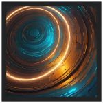 Luminous Zen Elegance: Framed Poster with Light Spirals 5