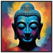 Zen Spectrum: Vibrant Buddha Head Canvas Harmony 17