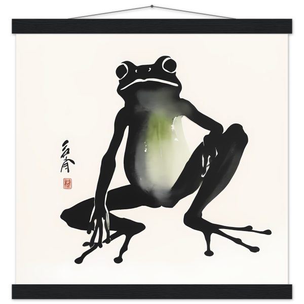A Playful Symphony Unveiled in the Zen Frog Watercolor Print 6