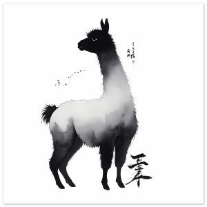 Unveiling Whimsical Elegance: The Llama in Japanese Artistry