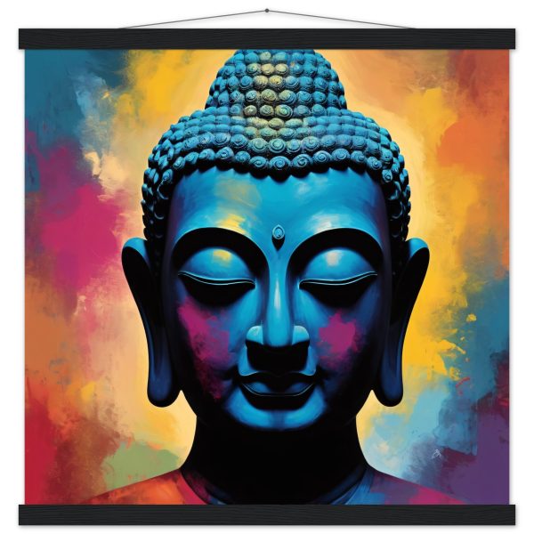 Zen Spectrum: Vibrant Buddha Head Canvas Harmony 15