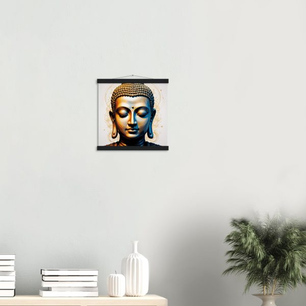 Golden Tranquility: Buddha Head Canvas Elegance 6