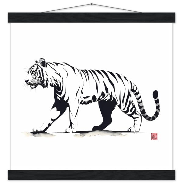 Monochrome Tiger Canvas Print 3