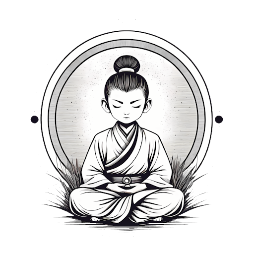 A person meditating in the lotus position, a common posture in Zen meditation.