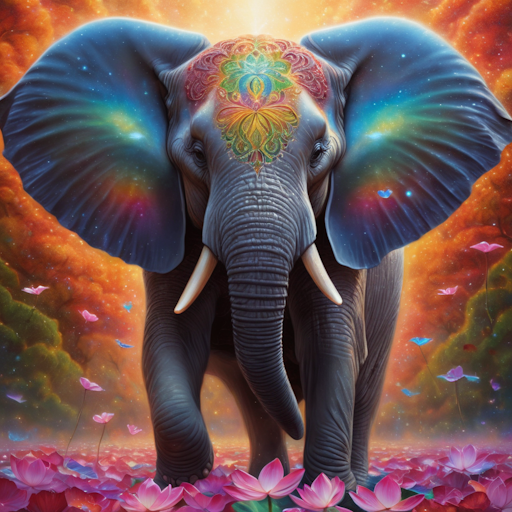 Stunning zen elephant posters with colourful lotus flowers.