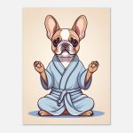 Yoga Frenchie Puppy Poster