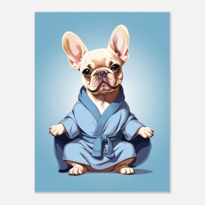 The Yoga Frenchie Canvas Wall Art
