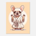 French Bulldog in Yoga Pose Poster