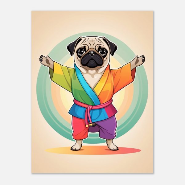Yoga Pug Pup Poster: A Vibrant and Funny Artwork 2
