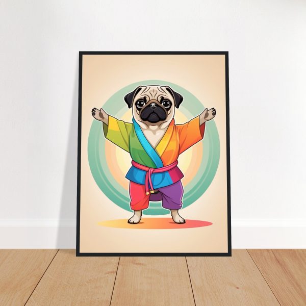 Yoga Pug Pup Poster: A Vibrant and Funny Artwork 7