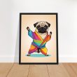 Rainbow Yoga Pug: A Colorful and Cute Artwork 14