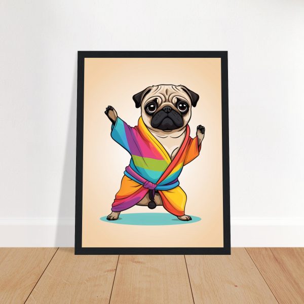 Rainbow Yoga Pug: A Colorful and Cute Artwork 3