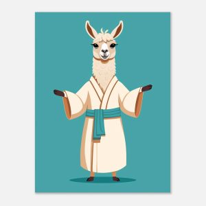 Yoga Pose Llama Wall Art Poster