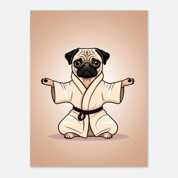 Yoga Pug Wall Art Poster: A Lively and Adorable Artwork