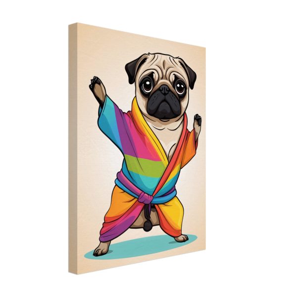 Rainbow Yoga Pug: A Colorful and Cute Artwork 4